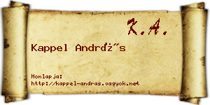 Kappel András névjegykártya